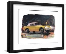 Yellow Austin Healy Sprite-null-Framed Art Print