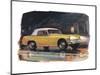 Yellow Austin Healy Sprite-null-Mounted Art Print