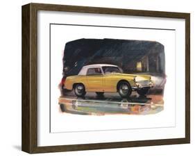 Yellow Austin Healy Sprite-null-Framed Art Print