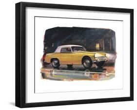 Yellow Austin Healy Sprite-null-Framed Art Print