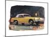 Yellow Austin Healy Sprite-null-Mounted Art Print