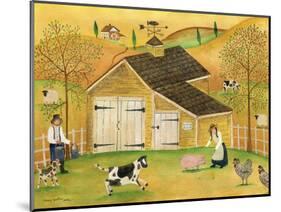 Yellow Barn-Cheryl Bartley-Mounted Giclee Print