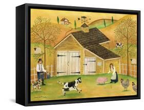 Yellow Barn-Cheryl Bartley-Framed Stretched Canvas