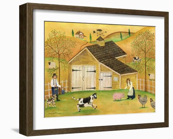 Yellow Barn-Cheryl Bartley-Framed Giclee Print