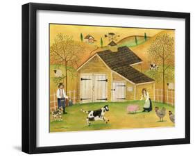 Yellow Barn-Cheryl Bartley-Framed Giclee Print