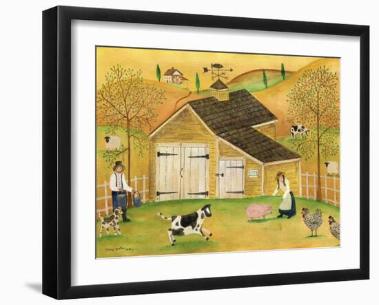 Yellow Barn-Cheryl Bartley-Framed Giclee Print