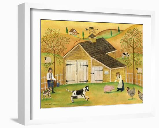 Yellow Barn-Cheryl Bartley-Framed Giclee Print