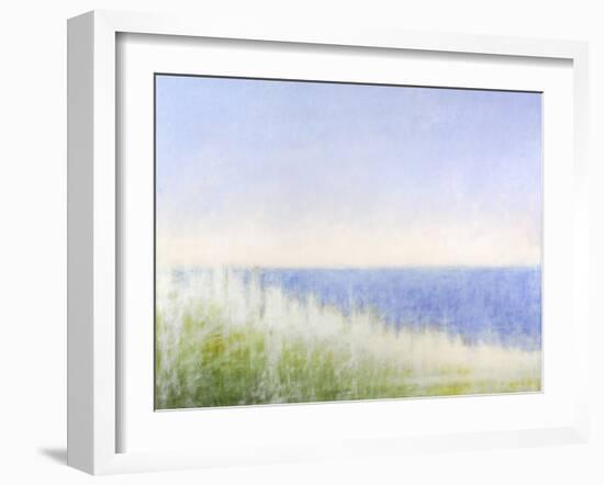 Yellow Beach Grass-Blue Water-Judy Friday-Framed Giclee Print