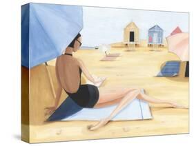 Yellow Beach Hut-Julia Hawkins-Stretched Canvas