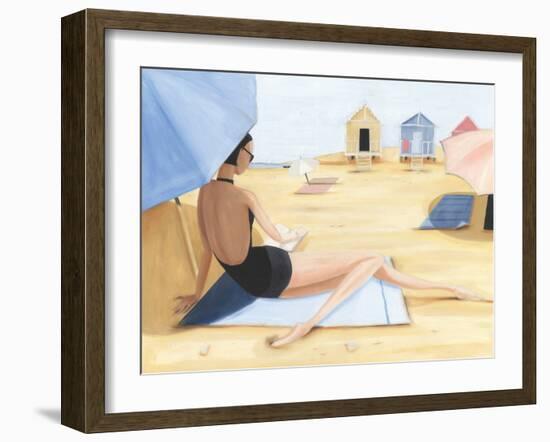 Yellow Beach Hut-Julia Hawkins-Framed Art Print