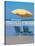 Yellow Beach Umbrella-Mark Gibson-Stretched Canvas