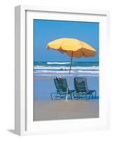 Yellow Beach Umbrella-Mark Gibson-Framed Photographic Print