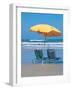 Yellow Beach Umbrella-Mark Gibson-Framed Photographic Print