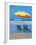 Yellow Beach Umbrella-Mark Gibson-Framed Photographic Print