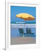 Yellow Beach Umbrella-Mark Gibson-Framed Photographic Print