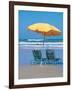 Yellow Beach Umbrella-Mark Gibson-Framed Photographic Print