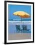 Yellow Beach Umbrella-Mark Gibson-Framed Photographic Print