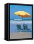 Yellow Beach Umbrella-Mark Gibson-Framed Stretched Canvas