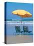 Yellow Beach Umbrella-Mark Gibson-Stretched Canvas