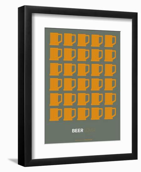 Yellow Beer Mugs Poster-NaxArt-Framed Art Print