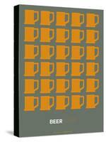 Yellow Beer Mugs Poster-NaxArt-Stretched Canvas