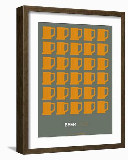 Yellow Beer Mugs Poster-NaxArt-Framed Art Print