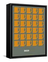Yellow Beer Mugs Poster-NaxArt-Framed Stretched Canvas