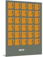Yellow Beer Mugs Poster-NaxArt-Mounted Art Print