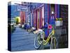 Yellow Bicycle in Silverton-George Oze-Stretched Canvas