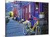 Yellow Bicycle in Silverton-George Oze-Stretched Canvas