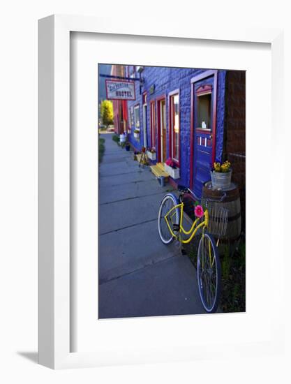 Yellow Bicycle, Silverton, Colorado-George Oze-Framed Photographic Print