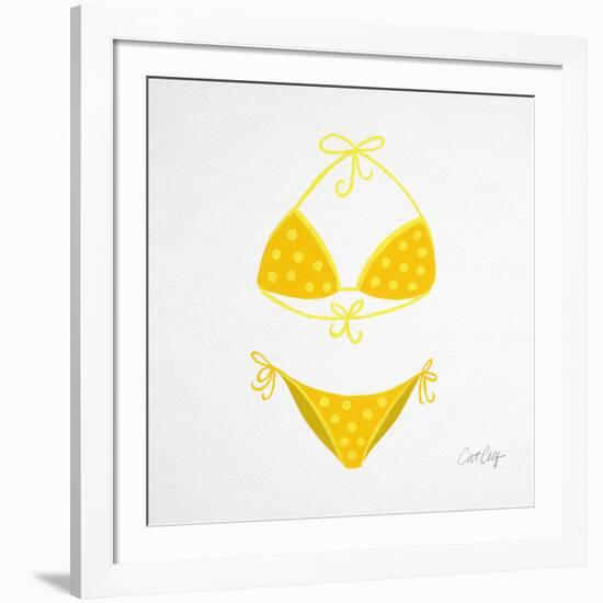 Yellow Bikini White-Cat Coquillette-Framed Giclee Print