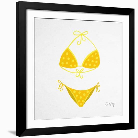 Yellow Bikini White-Cat Coquillette-Framed Giclee Print