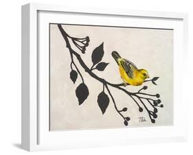 Yellow Bird On the Branch I-Patricia Pinto-Framed Art Print