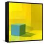 Yellow / Blue-Daniel Cacouault-Framed Stretched Canvas