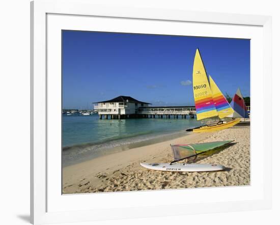 Yellow Boat, Pebble Beach, Barbados, West Indies, Caribbean, Central America-Lightfoot Jeremy-Framed Photographic Print