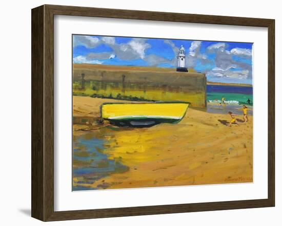 Yellow Boat, St Ives-Andrew Macara-Framed Giclee Print