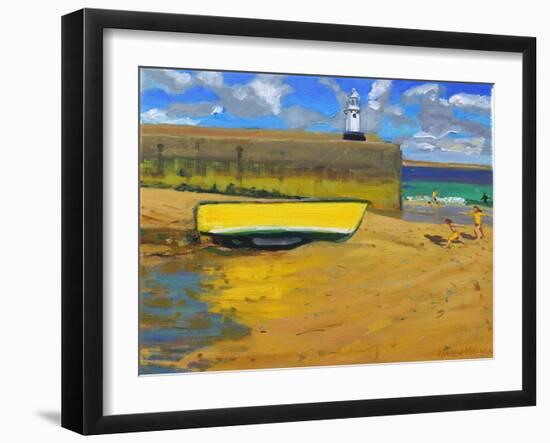 Yellow Boat, St Ives-Andrew Macara-Framed Giclee Print