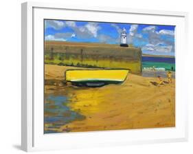 Yellow Boat, St Ives-Andrew Macara-Framed Giclee Print