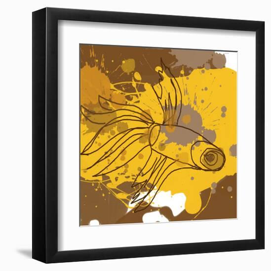 Yellow-Brown Fish-Irena Orlov-Framed Art Print