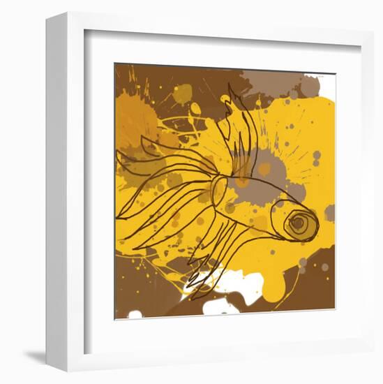 Yellow-Brown Fish-Irena Orlov-Framed Art Print