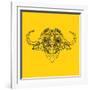 Yellow Buffalo Mesh-NaxArt-Framed Art Print