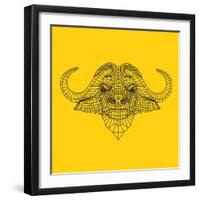 Yellow Buffalo Mesh-NaxArt-Framed Art Print