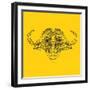 Yellow Buffalo Mesh-NaxArt-Framed Art Print