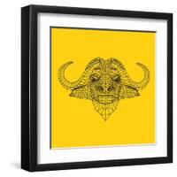 Yellow Buffalo Mesh-NaxArt-Framed Art Print