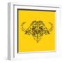 Yellow Buffalo Mesh-NaxArt-Framed Art Print