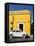 Yellow building and white VW bug, Oaxaca, Mexico, North America-Melissa Kuhnell-Framed Stretched Canvas