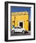 Yellow building and white VW bug, Oaxaca, Mexico, North America-Melissa Kuhnell-Framed Photographic Print