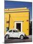 Yellow building and white VW bug, Oaxaca, Mexico, North America-Melissa Kuhnell-Mounted Premium Photographic Print