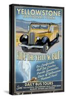 Yellow Bus - Yellowstone National Park-Lantern Press-Stretched Canvas